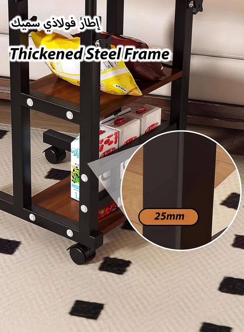 Toshionics Mobile Standing Desk Height Adjustable Bedside Laptop Table with Wheels, Foldable Multifunctional Side Table Computer Desk for Bedroom, Living Room, Office, Hospital & Studio (60–85cm) - Image 4